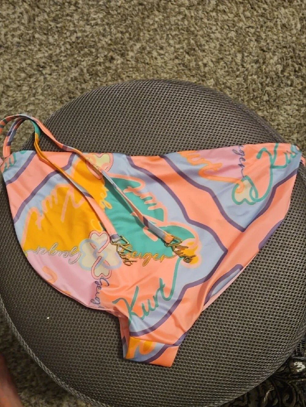 Kurt Geiger Pink Multicolor Printed Bikini Bottom